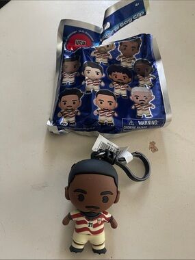 #21 USA Soccer Player Tim Weah Keychain in Navy, Cream & Red